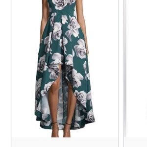 Speechless Teal and White Floral High-Low Dress